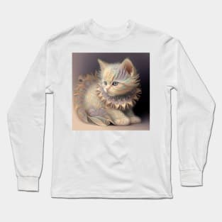 A Fractal Portrait of A Baby Kitten Long Sleeve T-Shirt